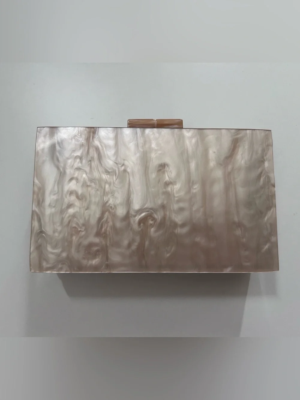 NWOT Neutral Swirl Acrylic Box Clutch